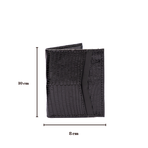 Cartera vertical de cuero con piel exótica y tecnología RFID Mod Azteca (Lizard)