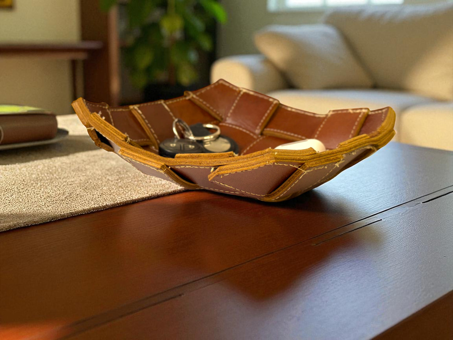 Bandeja Organizadora de Cuero Trenzado