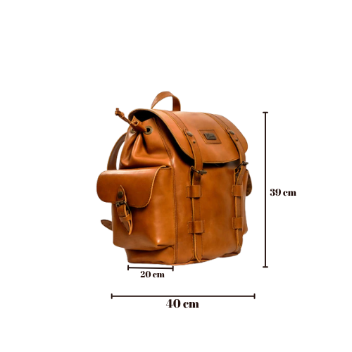 Backpack Mod. Chicago Urban style cuero (pull up miel)