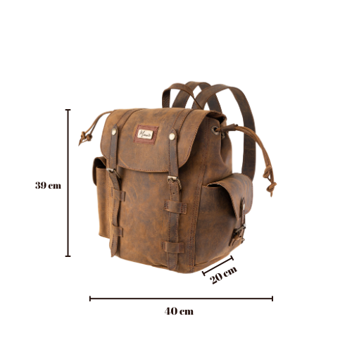 Backpack Mod. Chicago Urban style cuero (Crazy Café)