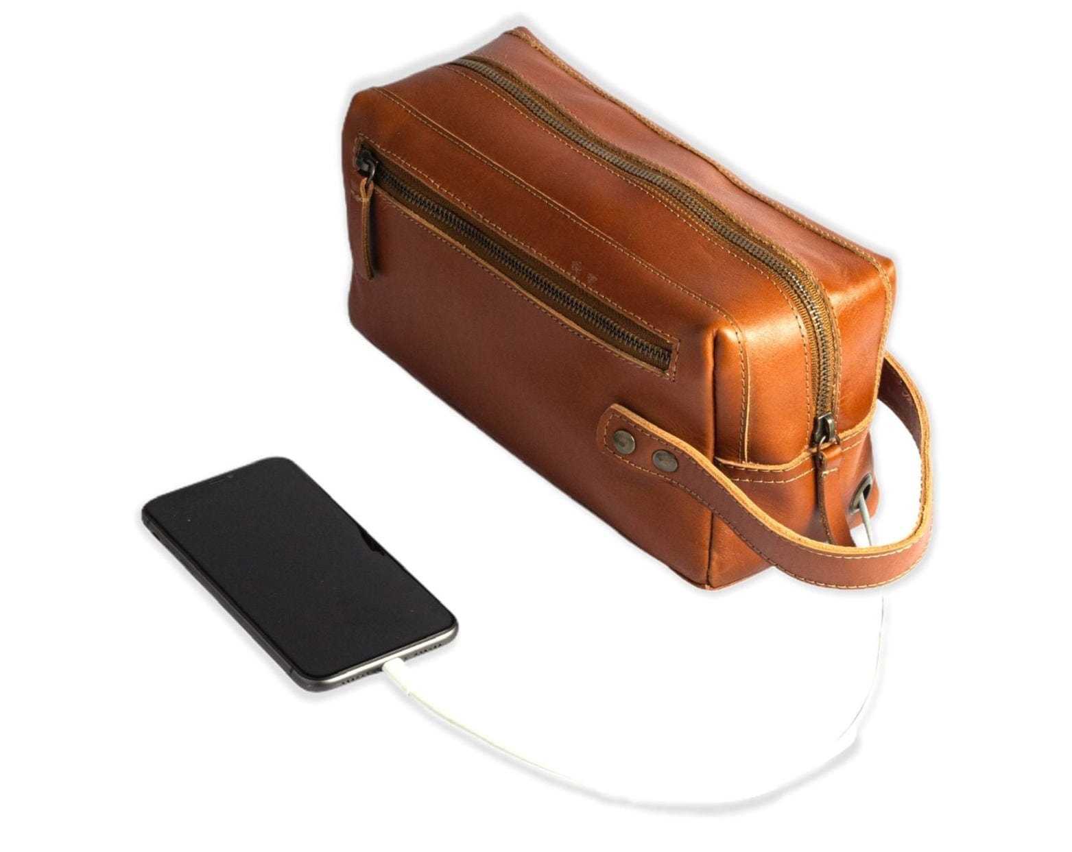 Neceser Sobaquera Piel Genuina Caballero España (Pull up Miel)