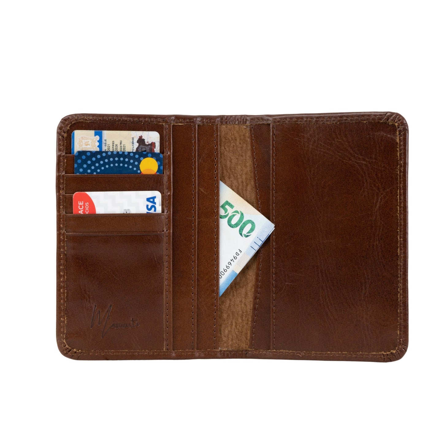 MOSVARTI Porta Pasaporte de Viaje Documentos Funda de viaje Mod. Marcopolo (Pull up robel )