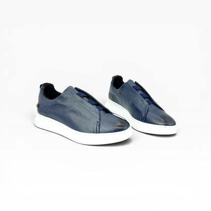 Tenis sneakers piel genuina mod 51003 azul