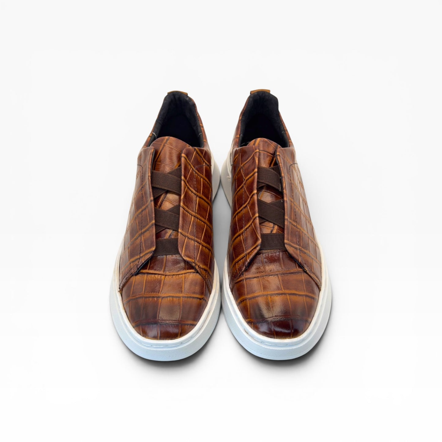Tenis sneakers piel genuina mod 51003 Grabado Cocodrilo