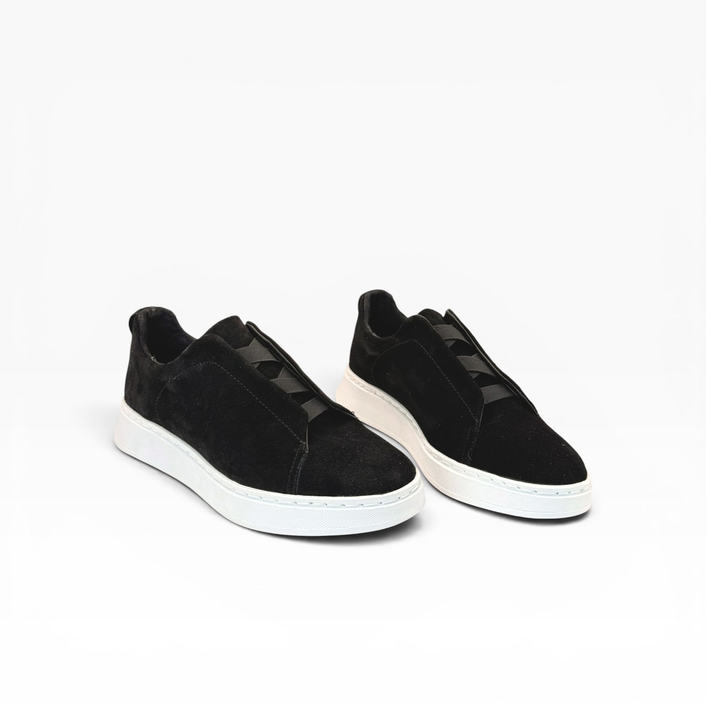 Tenis sneakers piel genuina mod 51003 Gamuza Negro