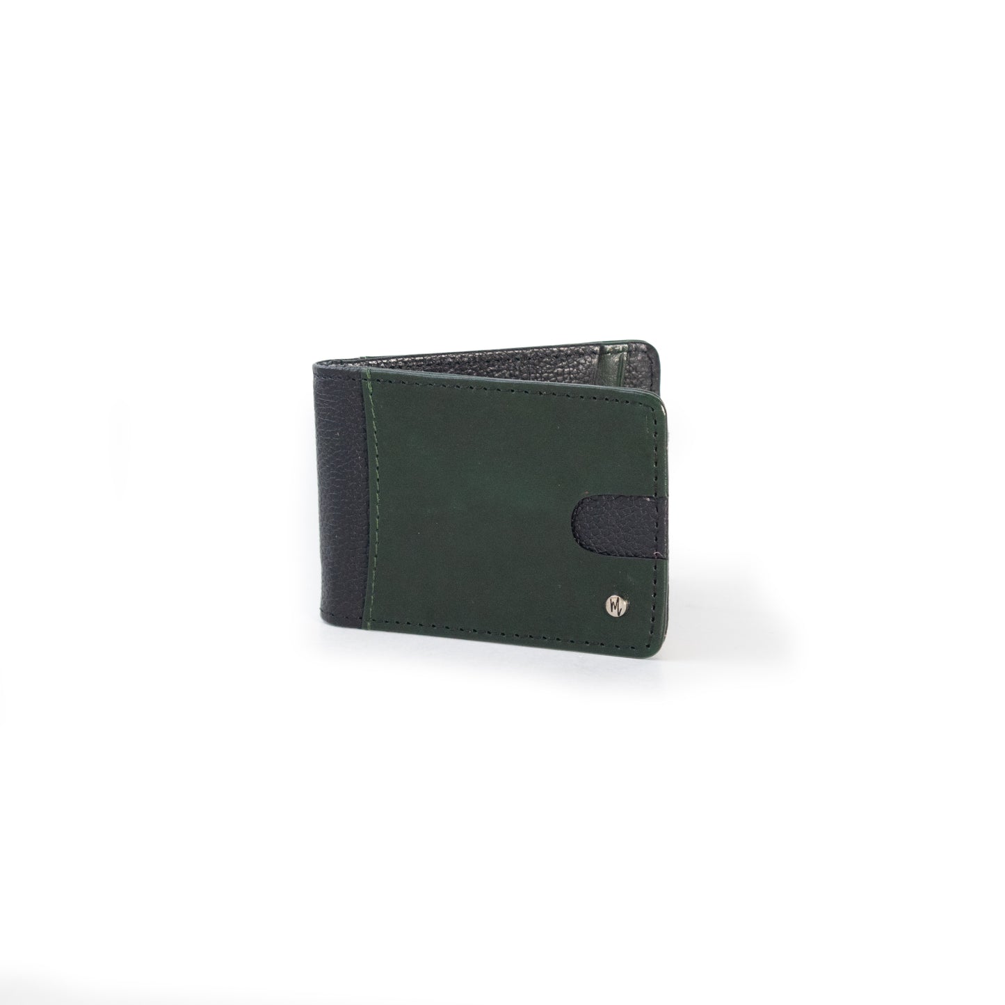 Tarjetero para caballero con Clip para Billetes Verde/Negro