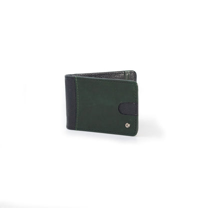 Tarjetero para caballero con Clip para Billetes Verde/Negro