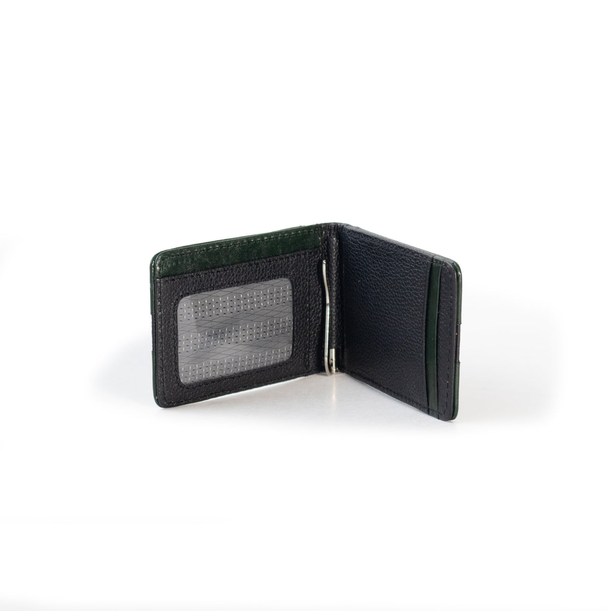 Tarjetero para caballero con Clip para Billetes Verde/Negro