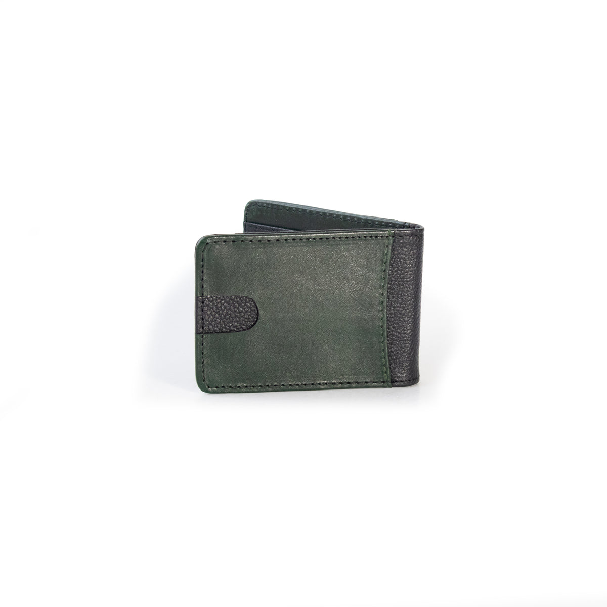 Tarjetero para caballero con Clip para Billetes Verde/Negro