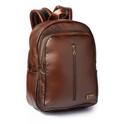 Back pack Mod. Tokio Mochila clasica Cuero floter Café