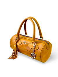 Bolso Dama Cilíndrico 100% Piel Mod duffle Praga  *Crazy Miel*