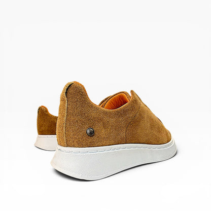 Tenis sneakers piel genuina mod 51003 Gamuza Café