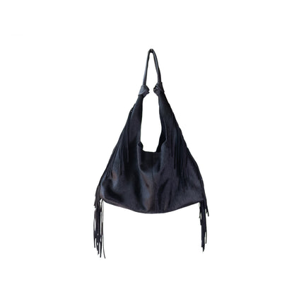 Bolso Hobo Mod Inglaterra *Pelo Negro / Tiras Negro*