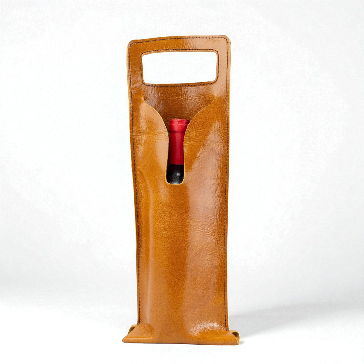 Bolsa de vino de cuero Porta botella piel 100% Mod. (Cabernet)