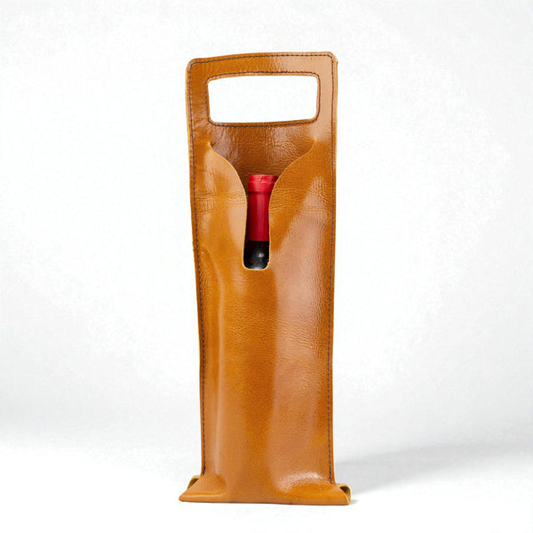 Bolsa de vino de cuero Porta botella piel 100% Mod. (Cabernet)