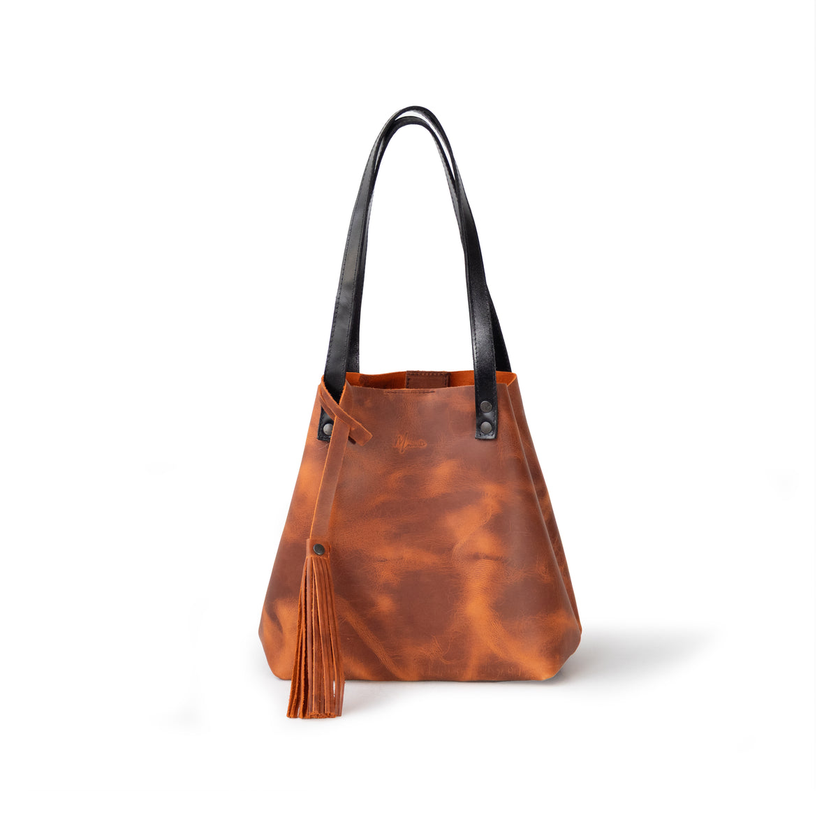 Bolso Tote Cuero Praga Plus+ Crazy naranja   Doble Vista + 💄Cosmetiquera 👝 Gratis!!