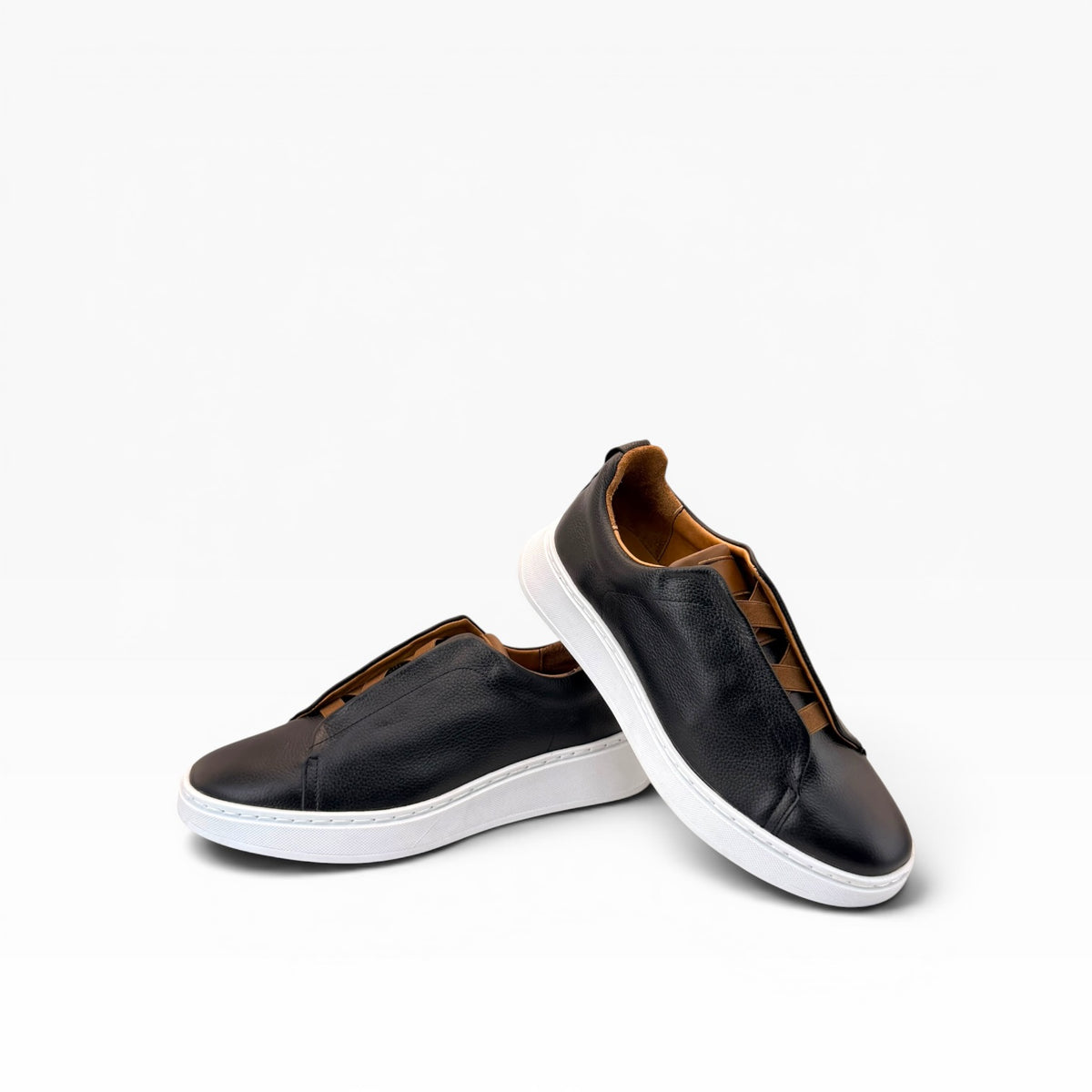 Tenis sSneakers piel genuina slip on mod 51004 Negro-Bitono - mosvartimxTenis sSneakers piel genuina slip on mod 51004 Negro-Bitono