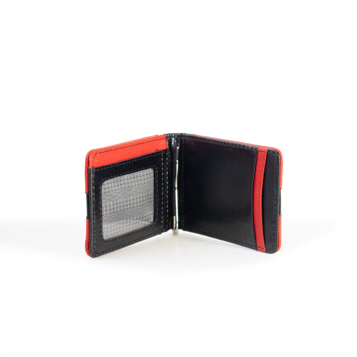 Tarjetero para caballero con Clip para Billetes Rojo/Negro