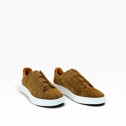Tenis sneakers piel genuina mod 51003 Gamuza Café