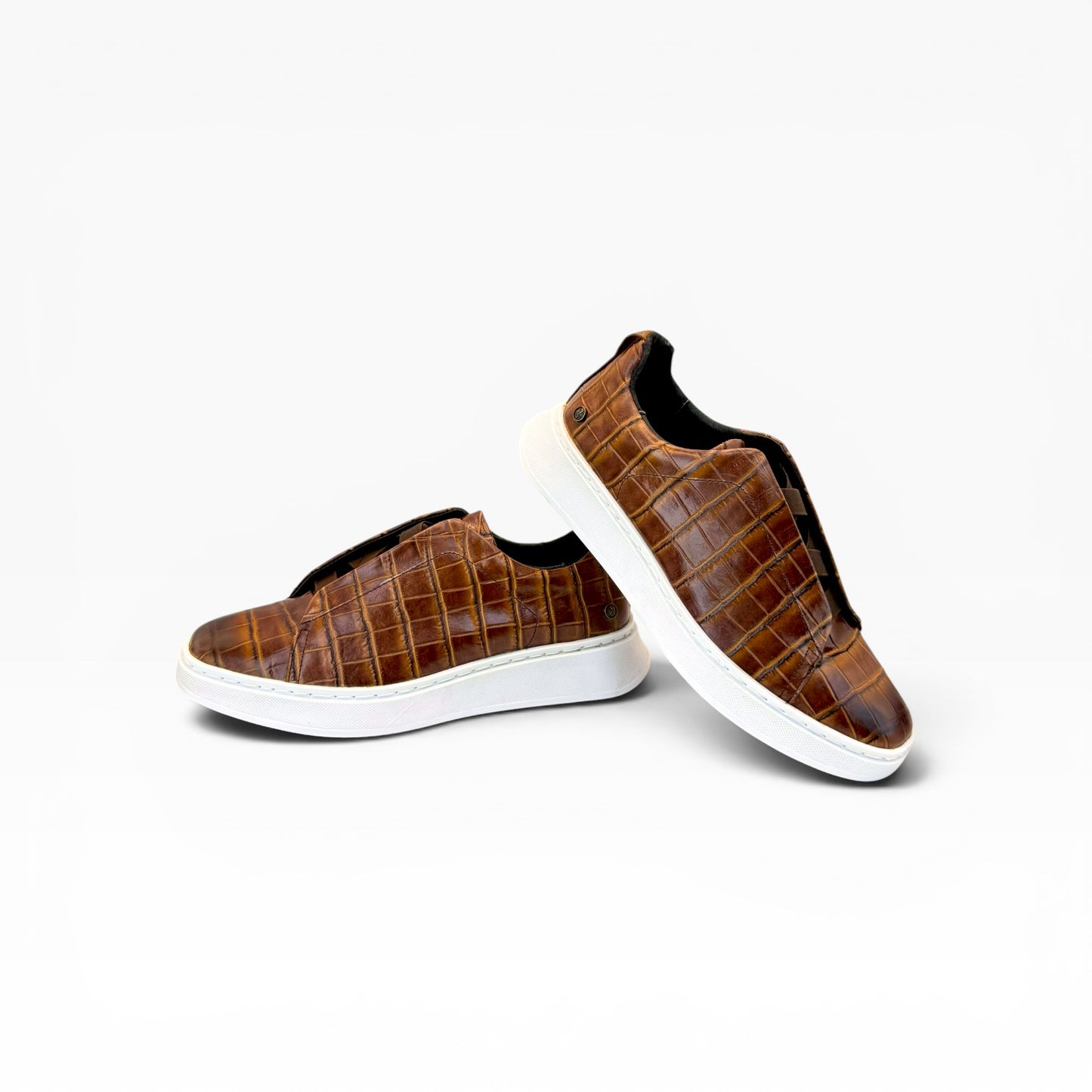 Tenis sneakers piel genuina mod 51003 Grabado Cocodrilo