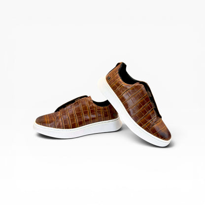 Tenis sneakers piel genuina mod 51003 Grabado Cocodrilo