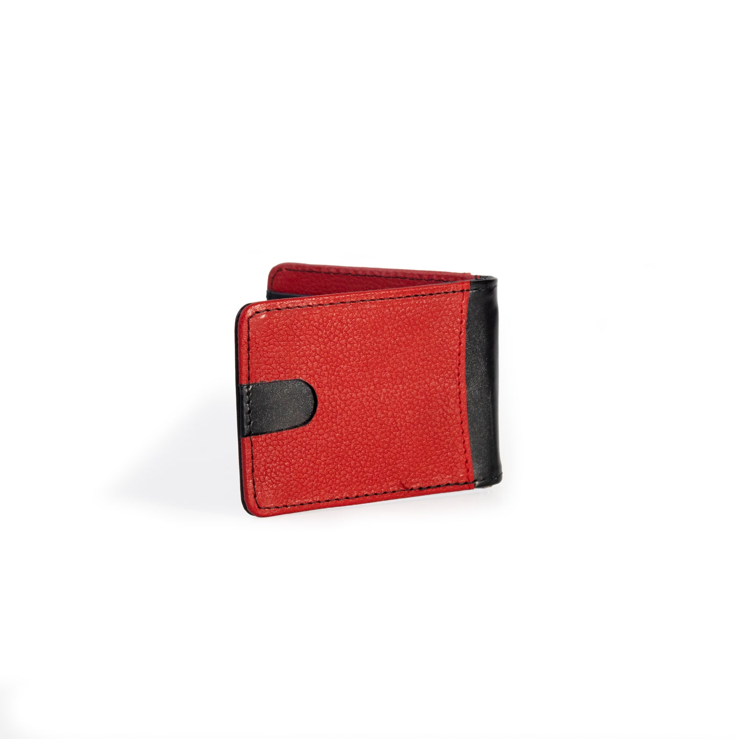 Tarjetero para caballero con Clip para Billetes Rojo/Negro