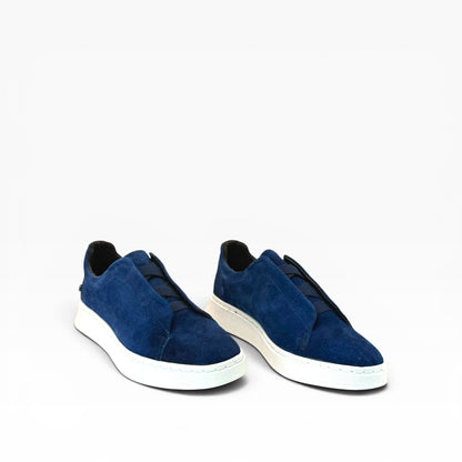 Tenis sneakers piel genuina mod 51003 Gamuza Azul