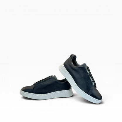 Tenis sneakers piel genuina mod 51004 Azul-Bitono