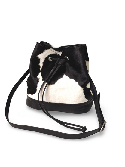 Bolso Dama Irlanda Pelo Negro/Blanco Cuero Bovino Premium