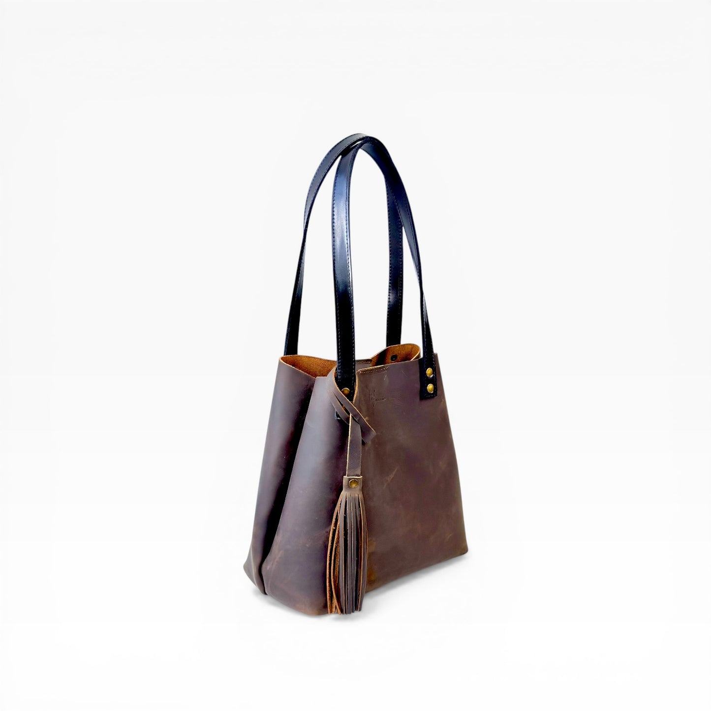 Tote Cuero Praga Plus+ Crazy Café Doble Vista + 💄Cosmetiquera 👝 Gratis!!