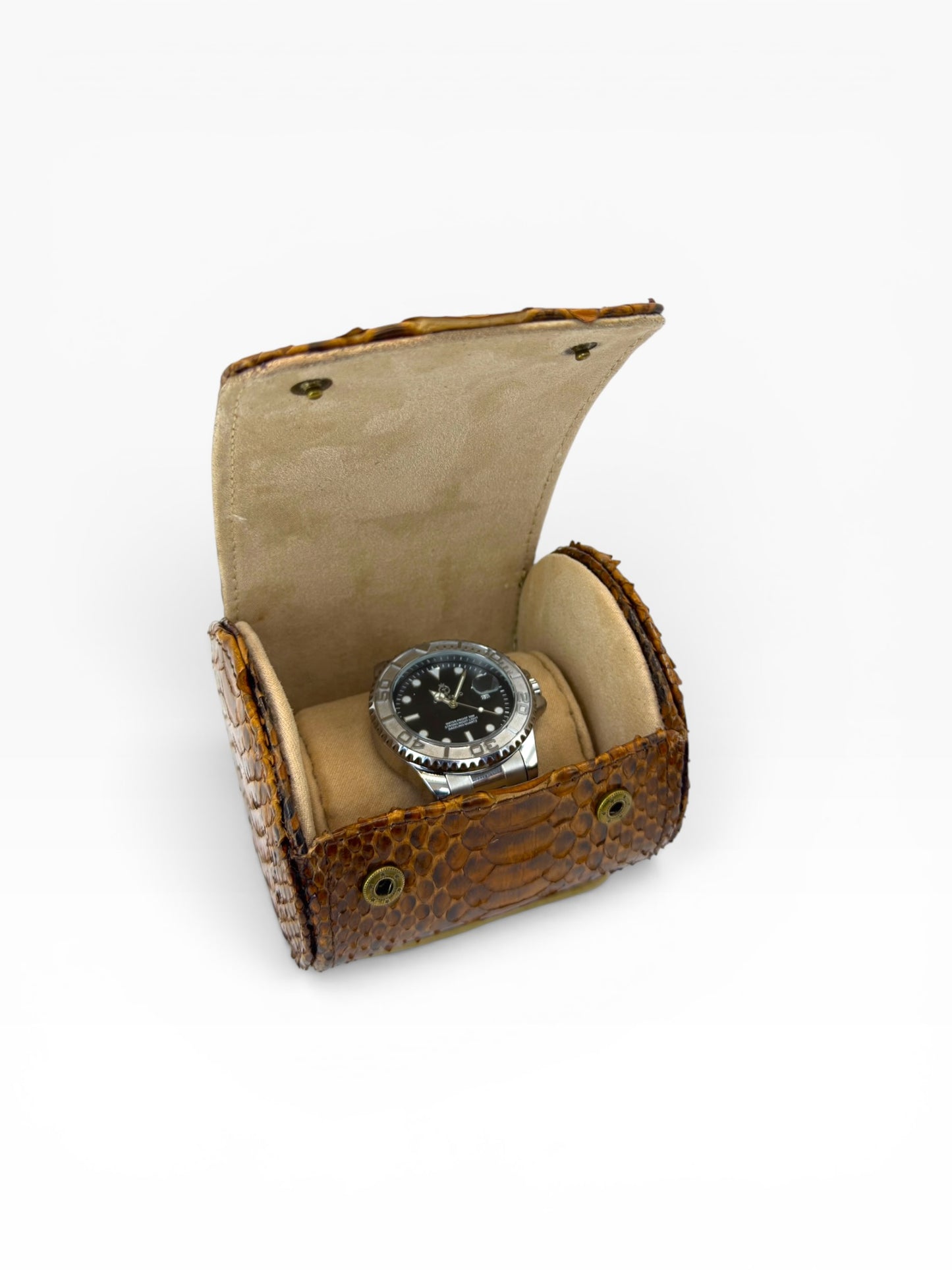 Estuche porta reloj de cuero genuino Mosvarti premium Pyton Bitono  Genuino