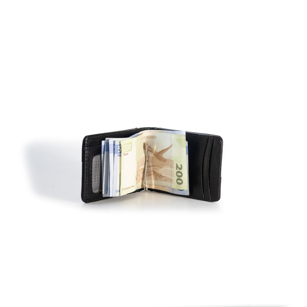 Tarjetero para caballero con Clip para Billetes Pull Negro