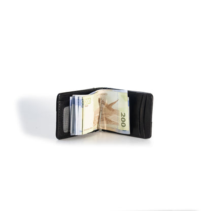 Tarjetero para caballero con Clip para Billetes Pull Negro