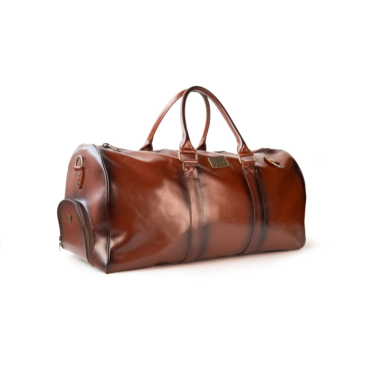 Maleta Piel Genuina con Gps mod. New York Duffle pull Roble Plus