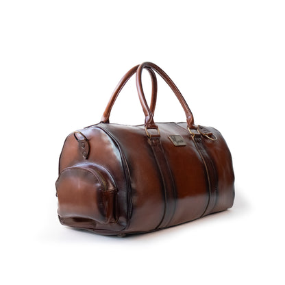 Maleta Piel Genuina con Gps mod. New York Jr. Duffle pull Roble Plus