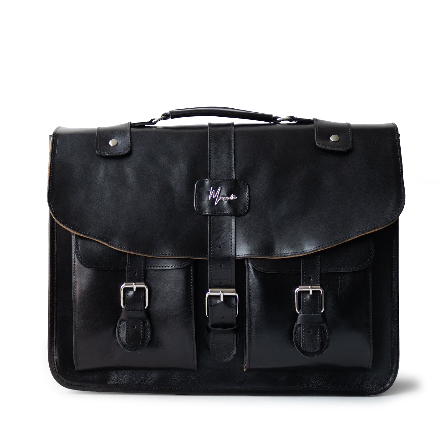 New Portafolio 100% CUERO Mod. Messenger (Pull Negro)