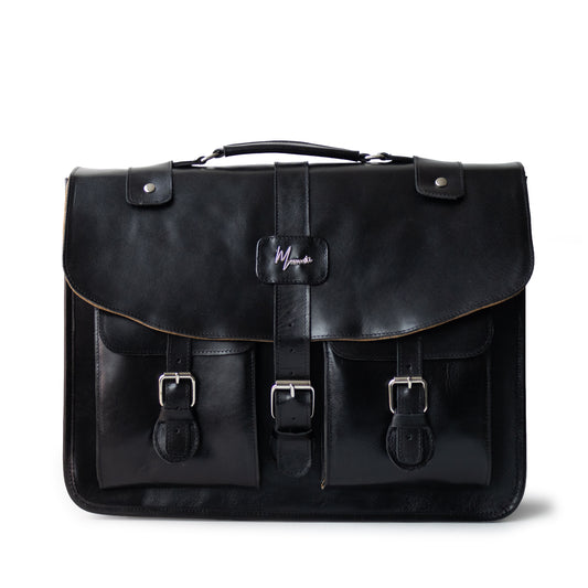 New Portafolio 100% CUERO Mod. Messenger (Pull Negro)