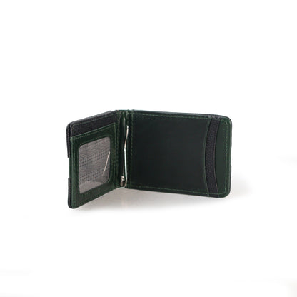 Tarjetero para caballero con Clip para Billetes Negro/Verde