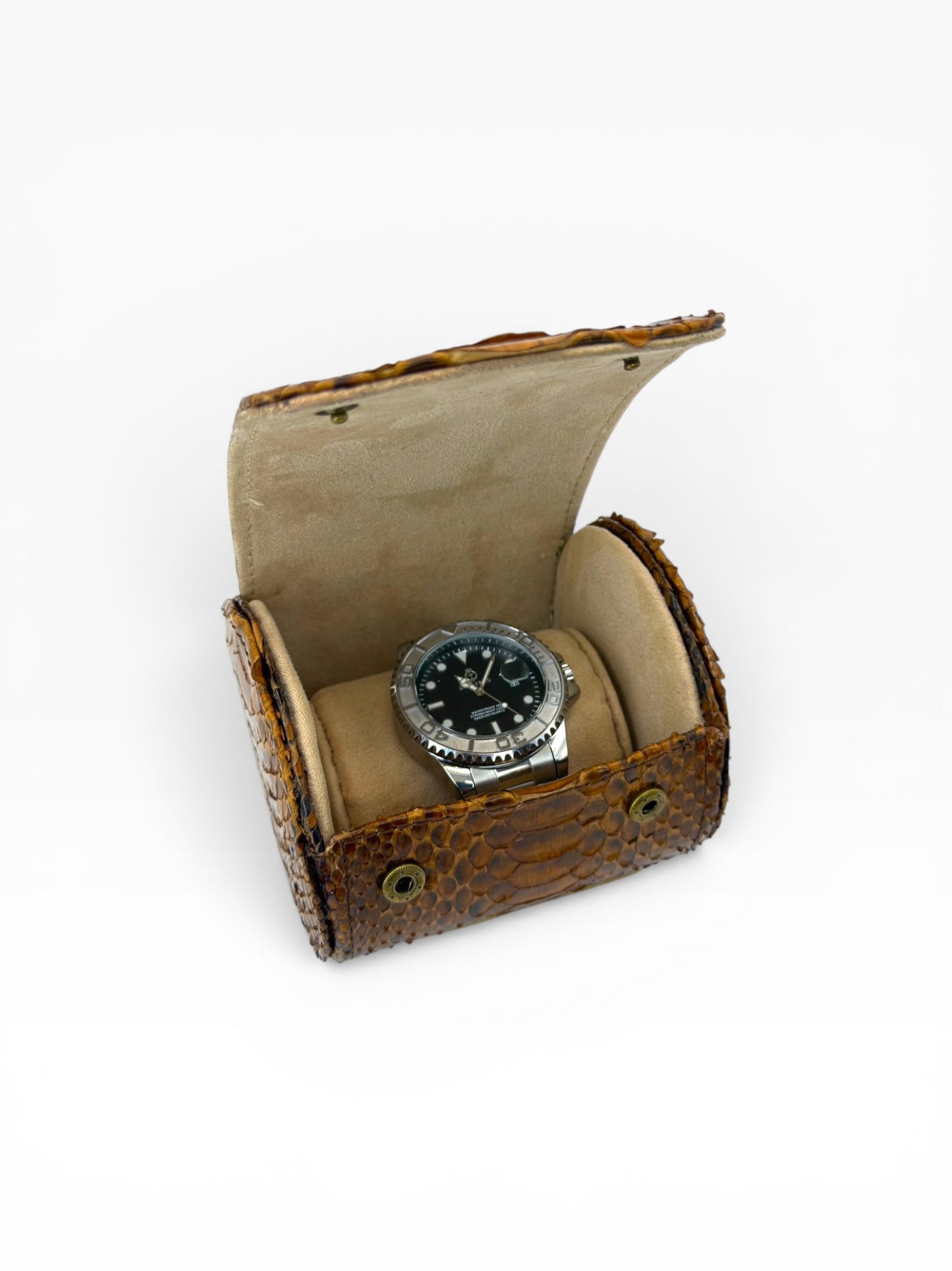 Estuche porta reloj de cuero genuino Mosvarti premium Pyton Bitono  Genuino