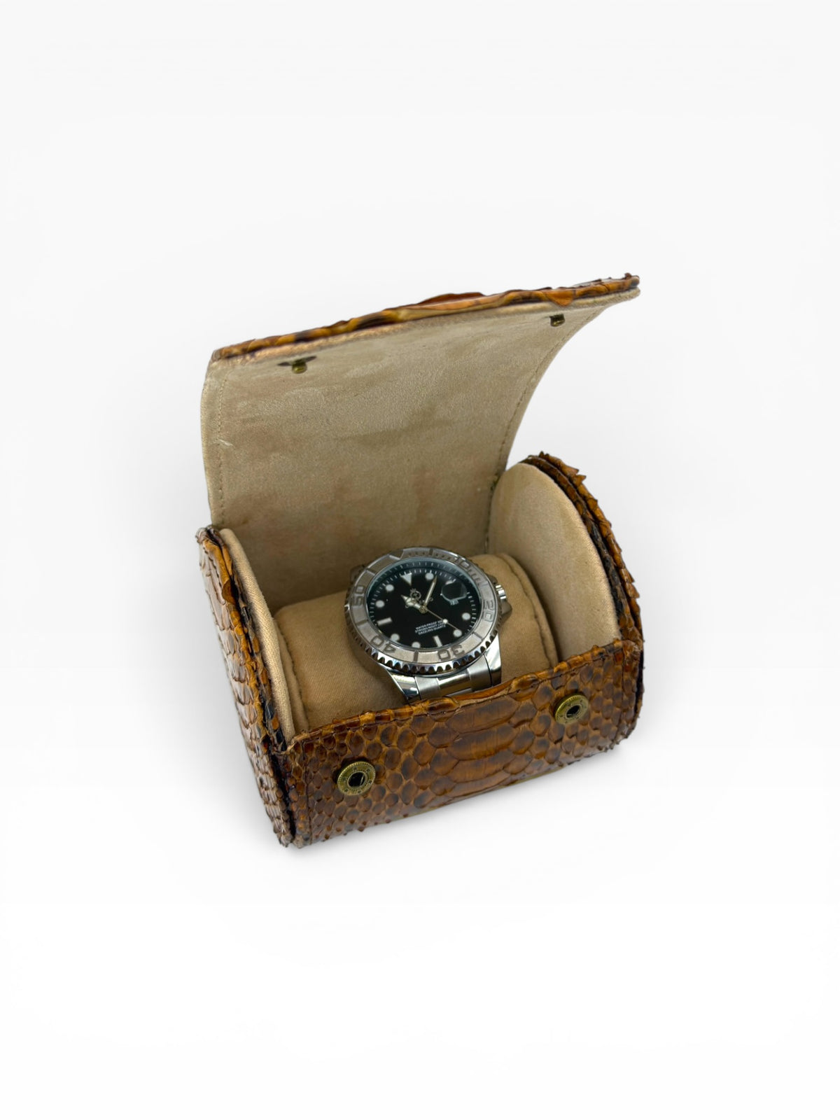 Estuche porta reloj de cuero genuino Mosvarti premium Pyton Bitono Genuino - mosvartimxEstuche porta reloj de cuero genuino Mosvarti premium Pyton Bitono Genuino