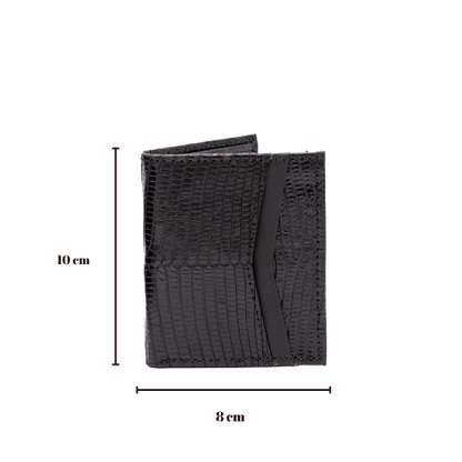 Cartera vertical de cuero con piel exótica y tecnología RFID Mod Azteca (Lizard)