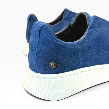 Tenis sneakers piel genuina mod 51003 Gamuza Azul