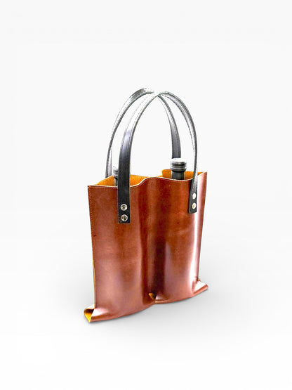 Bolsa Mosvarti porta botellas doble de cuero mayoreo