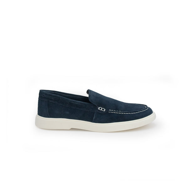Loafers piel genuina mod 15000 Gamuza Azul