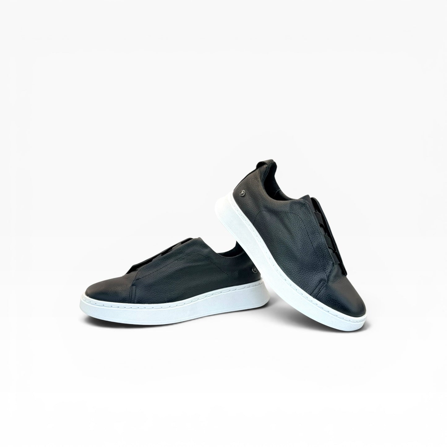 Tenis sSneakers piel genuina slip on mod 51003 Negro