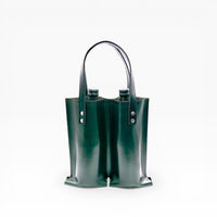 Bolsa porta botellas doble de cuero