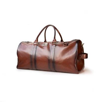 Maleta Piel Genuina con Gps mod. New York Duffle pull Roble Plus