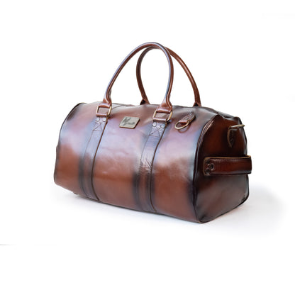 Maleta Piel Genuina con Gps mod. New York Jr. Duffle pull Roble Plus