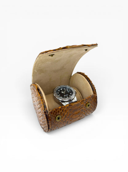 Estuche porta reloj de cuero genuino Mosvarti premium Pyton Bitono  Genuino