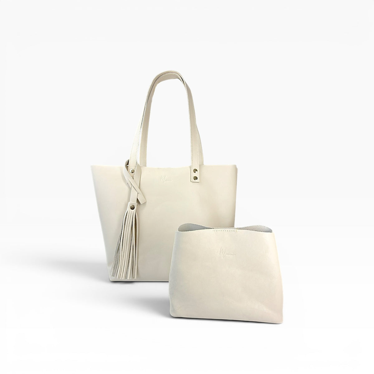 Bolsa Dama Tote 100% Piel Mod. Praga *Perla*